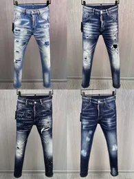 Итальянская мода Европейская и американская мужская повседневная джинсы Высокие ручные джинсы Оптимизированные 98931