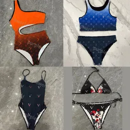 Projektant Bikini Jacquard Womens Dwuczęściowy alfabet stroju kąpielowego plaża Surfing Sport Girls One Piece Bathing Suit