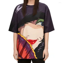 T-shirts för kvinnor 2023 T-shirt Koreanskt mode sommar seriefigur tryck rund hals kortärmad topp Stickad tröja i ren bomull