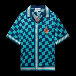 CASA Designer Fashion Clothing Рубашки Скорочные костюмы Fanglue Casablanca Tennis Blue Checker Castl