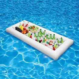 Tubos de flotadores inflables Fiesta Barra de ensaladas inflable Buffet Piscina Cubo de hielo inflable Piscina al aire libre Bebida Flotador Titular Suministros de alimentos Soporte de juguete 230703