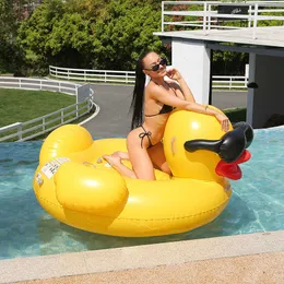 Colete salva-vidas bóia gigante pato amarelo mesa piscina flutuador para adulto piscina festa água brinquedos passeio-no colchão de ar anel de natação boia hkd230703