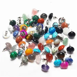 Stud Trendy 10Mm 12Mm Natural Stone Mix Round Beads Earrings For Women Fashion Cute Small Wholesale Drop Delivery Jewelry Dhnan