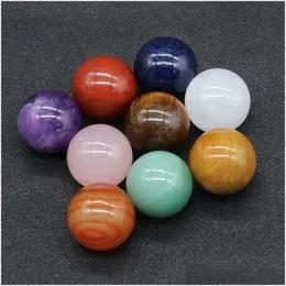 Stone 20Mm Polished Loose Reiki Healing Chakra Natural Ball Bead Palm Quartz Mineral Crystals Tumbled Gemstones Hand Piece Home Deco Dhzul