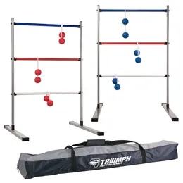 Todo o conjunto de Ladderball para uso externo da série Pro inclui 6 bolas macias e bolsa de transporte esportiva durável