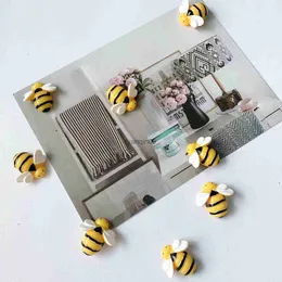 5 pièces créatif demi-dimensionnel abeille résine réfrigérateur aimants décor à la maison L230626
