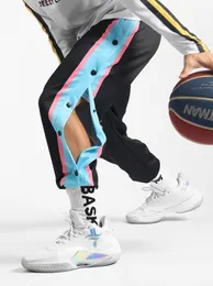 Pantaloni da esterno Pantaloni sportivi da corsa Pantaloni da basket da uomo da allenamento Fullopening Pantaloni abbottonati larghi Pantaloni abbottonati con apertura laterale da uomo 230701