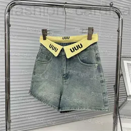 Damen-Hosen in Übergröße, Designer-Frauen, hohe Taille, kurze Luxus-Design-Mini-Jeans, sexy blaue Sommer-Denim-Shorts 33TZ