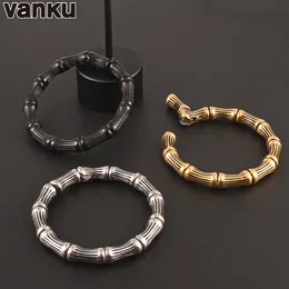 Anéis de botão de sino de umbigo Vanku 2 pçs cabide de orelha de bambu peso medidores de orelha de aço inoxidável plugues brincos punk para mulheres corpo jóias piercing acessórios 230703