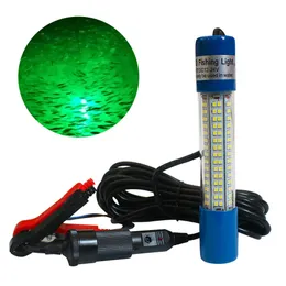 Fish Finder 12V 8W 180 LED 1000 Lumen Night Bait Подводный рыбацкий лодка глубоко подводный свет с зажимами аккумулятора HKD230703