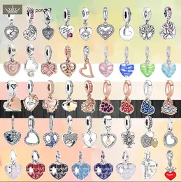 Pandora Charms Jewelry 925 Charm Beads Aksesuarlar Bilezikler Bilezik Kalp Anne Arkadaş Ağacı Moda Takımı Set Kolye Diy İnce Boncuk Takı