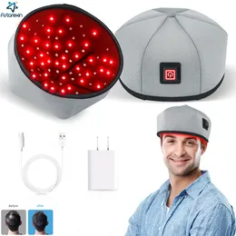 Huvudmassager hårväxt cap LED Red Light Therapy Devices Anti håravfall ångest stressavlastning huvud smärta hatt hårbotten avslappnande massager hjälm 230701