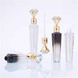 Packing Bottles L Diamond Lip Gloss Tubes Clear Empty Tube Container With Wands Fashion Refillable Drop Delivery Office School Busin Dhnwc