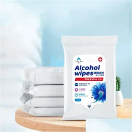 Other Home Garden 10Pcs/Pack Disinfecting Wipes 75% Alcohol Portable Antiseptic Wet Outdoor Antibacterial Disinfectant Wipe Drop De Dhxtl