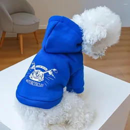 Vêtements pour chiens pull impression doux confortable sweat à deux jambes pour animaux de compagnie épaissi vêtements à capuche pour l'extérieur