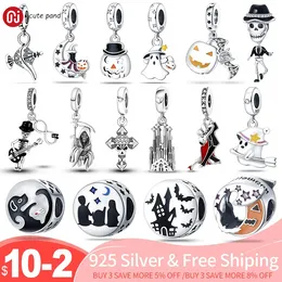 925 Sterling Silver för Pandora Charms Autentiska pärlarmband Pärlor Halloween Pumpkin Funny Charm