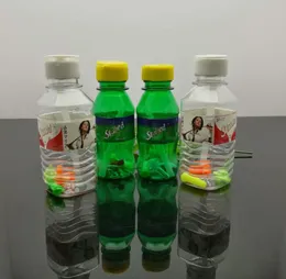 Produzione di pipe in vetro Bong per narghilè soffiato a mano Mini bottiglia di narghilè in plastica portatile come regalo