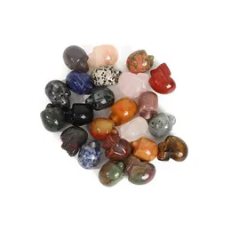 Stone Natural Skl تمثال Skl المنحوت الشفاء الكريستال هالوين زخرفة Reiki Witchcraft Gemstone Wicca Chakra Home Decoration D Dh7nl