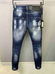 Designer di jeans da uomo DSQ PHANTOM TURTLE Designer di lusso da uomo Skinny strappato Cool Guy Foro causale Denim Fashion Brand Fit Pantaloni lavati da uomo 61269 FT3Z