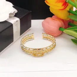 Woman Bangle CCity logo Designer Luxury Brand Metal Gold Bracelets Women Man Open Bracelet jewelry Gift 23