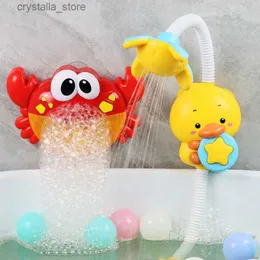 Bath Toys Baby Water Game Cartoon Duck Model Faucet Dusch Electric Water Spray Swimming Badrum Teksaker för barn gåvor L230518