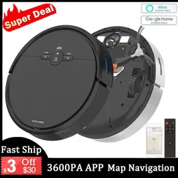 Robotic Vacuums Smart 3600PA Robot Vacuum Cleaner Sweeper Autocharge APP Remote Control Navigation Area On Map Sweeping For Home Robot Cleaning 230701