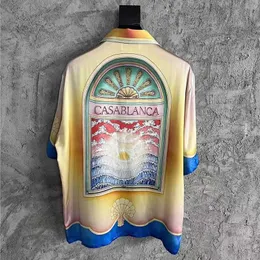 Casa Designer Fashion Clothing Shirts Trainingsanzüge Korrekte Version des Casablanca Sun Cloud Print Style Shirt Locker sitzendes, trendiges Kurzarmhemd für Herren und Damen