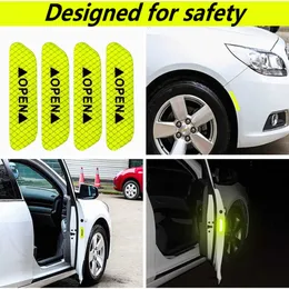 6-teilige reflektierende Autotüraufkleber Sicherheitsöffnungswarnung  Autozubehör Reflektorband Aufkleber Auto Außenreflektor