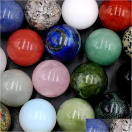 Stone 30mm Polished Loose Reiki Healing Chakra Natural Ball Bead Palm Quartz Mineral Crystals Tumbled Gemstones Handbit Home Deco DHSWV