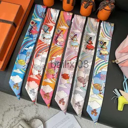 Scarves Scarves 100 Silk Scarfs Head Scarf Designer Twilly Character Letter Animal Print Dot Neckerchiefs Designer Women Lightweight Square The indepe J230703