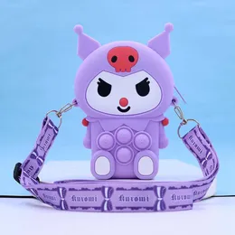 Śliczne Kuromi Cartoon Girl Doll Bag Fidget Toys styl antystresowy Push Bubble portfel torba silikonowa portmonetka dla dzieci prezent urodzinowy 2186