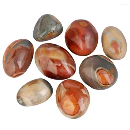 Bolsas para joias TUMBEELLUWA Natural Ocean Stone Palm Crystal Healing Gem Pebble Worry Therapy Decoração de forma irregular