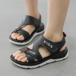 Sneakers Children Sandals 2023 Summer Fashion Boys Geniune Leather Sandals Kids Soft Bottom Bottom Non Slip Beach Sandalshkd230701