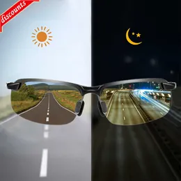 Nowe fotochromowe okulary przeciwsłoneczne mężczyźni spolaryzowane szklanki jazdy kameleon męskie Zmiana Kolor okularów Słońca Dzień Noktowizor Kierowca Kierowca