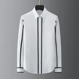 Camicia casual da uomo con cuciture geometriche da uomo Camicie eleganti a maniche lunghe Camicie eleganti per feste sociali
