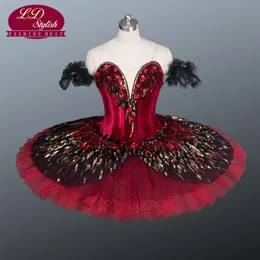 Tutú de Ballet profesional negro de alta calidad para adultos, trajes de Ballet del lago de los cisnes, tutú de Ballet rojo para niñas LD9045243W