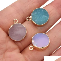 Charms Semi-Precious Stone Reiki Healing Chakra Rose Quartz Crystal Pendant For Necklace Jewelry Making 15X20Mm Drop Delivery Findin Dhqaw