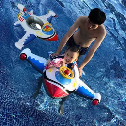 Kamizelka ratunkowa boja śliczny stół samolot ponton dla dzieci letnia impreza na plaży float basen nadmuchiwane koło z kierownicą akcesoria do zabawek dla dzieci HKD230703