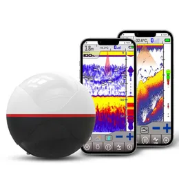 Bluetooth 5.0 125khz/330khz 듀얼 주파수 60m 깊이 GPS 맵 안드로이드 iOS 앱 HKD230703을 가진 물고기 파인더 Erchang 무선 피쉬 파인더