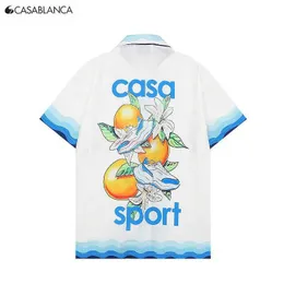 Casablanca modne ubrania odzieżowe koszule dresy 2023 nowe buty Casablanca drzewo pomarańczowe drukowana koszulka z krótkim rękawkiem dla kobiet mężczyzn w Casablance