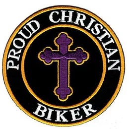 Dumny chrześcijański motocyklista haftowany plaster żelazny swe na T-Shit lub kurtkach czapka czapka ect high quanlity297v