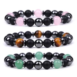 Beaded Chakra Stone Strand Bracelet Healing Energy Yoga For Men Women Pink Crystal Green Aventurine White Jewelry Gifts Drop Deliver Dhs6F