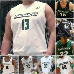 Koszulki do koszykówki Custom Binghamton Bearcats Basketball Jersey NCAA College Sam Sessoms George Tinsley Brenton Mills Pierre Sarr