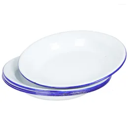 Dinnerware Sets Enamel Plate Retro Style Plates Steaming Trays Fruits Dish Kitchen Household Holder