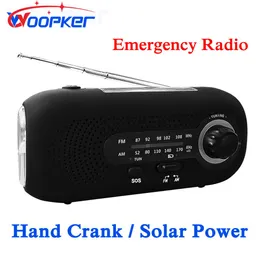 Radyo Woopker Portable Solar Radyo Eldelemesi Şarj Edilebilir Acil Durum Radyoları FM Am Am ​​WB NOAA Yedek Pil