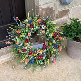 Outros artigos para festas de eventos Casamento Flores artificiais Coroa de flores silvestres do Texas Decoração de primavera-verão Escritório em casa Porta interior Flor falsa 230701