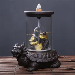 Notting Ceramic Backflow Incense Burner com 30pcs Cones de incenso Monkey King Snake Office Creative Office Decoration Home Decoration