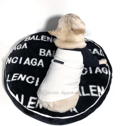 Designerskie legowisko dla psa Łóżko uspokajające Pączek Okrągły Chłodzenie Ocieplenie Miękka poduszka dla psa Łóżko z klasycznym wzorem literowym Można prać w pralce z antypoślizgową dla małych psów M20