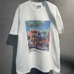 Modna odzież projektanta Tees Tshirts Kith 23ss Czarny miesiąc Art Painting T-shirt Wysokiej klasy niszowa bawełniana odzież uliczna Odzież sportowa Topy Rock Hip hop T-shirty
