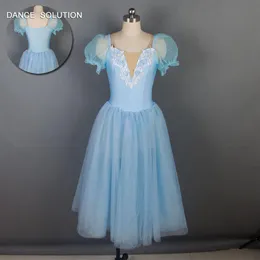 Odzież sceniczna przybycie błękitnego długiego romantycznego tańca baletowego Tutu Girls Performance sukienka do tańca 19024302o